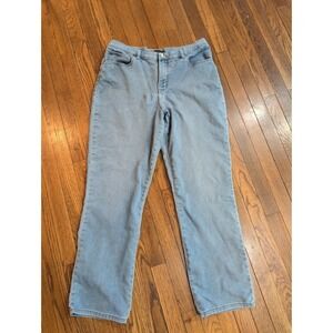 Lee Classic Fit Lt Wash Flex Stretch Straight Leg Jeans womens 36x31 High Rise